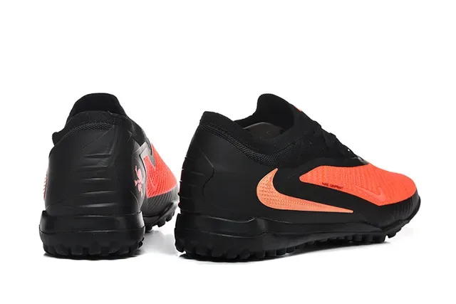 نایک أحذية كرة القدم Turf أسود برتقالي Low-Cut Knit Upper Synthetic Overlay Cage 5