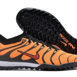 Nike Black Orange Low-Cut Knit Upper Turf Soccer Shoes