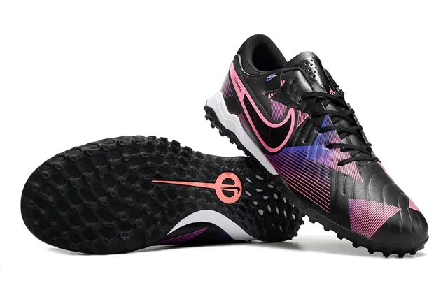 Nike Black Pink Low-Cut Chaussures de Football Artificial-Grass Bold Swoosh Overlay 2