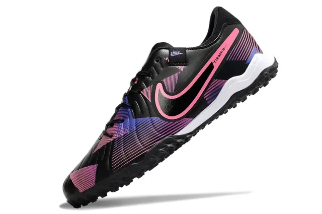 Nike Black Pink Low-Cut Chaussures de Football Artificial-Grass Bold Swoosh Overlay 5