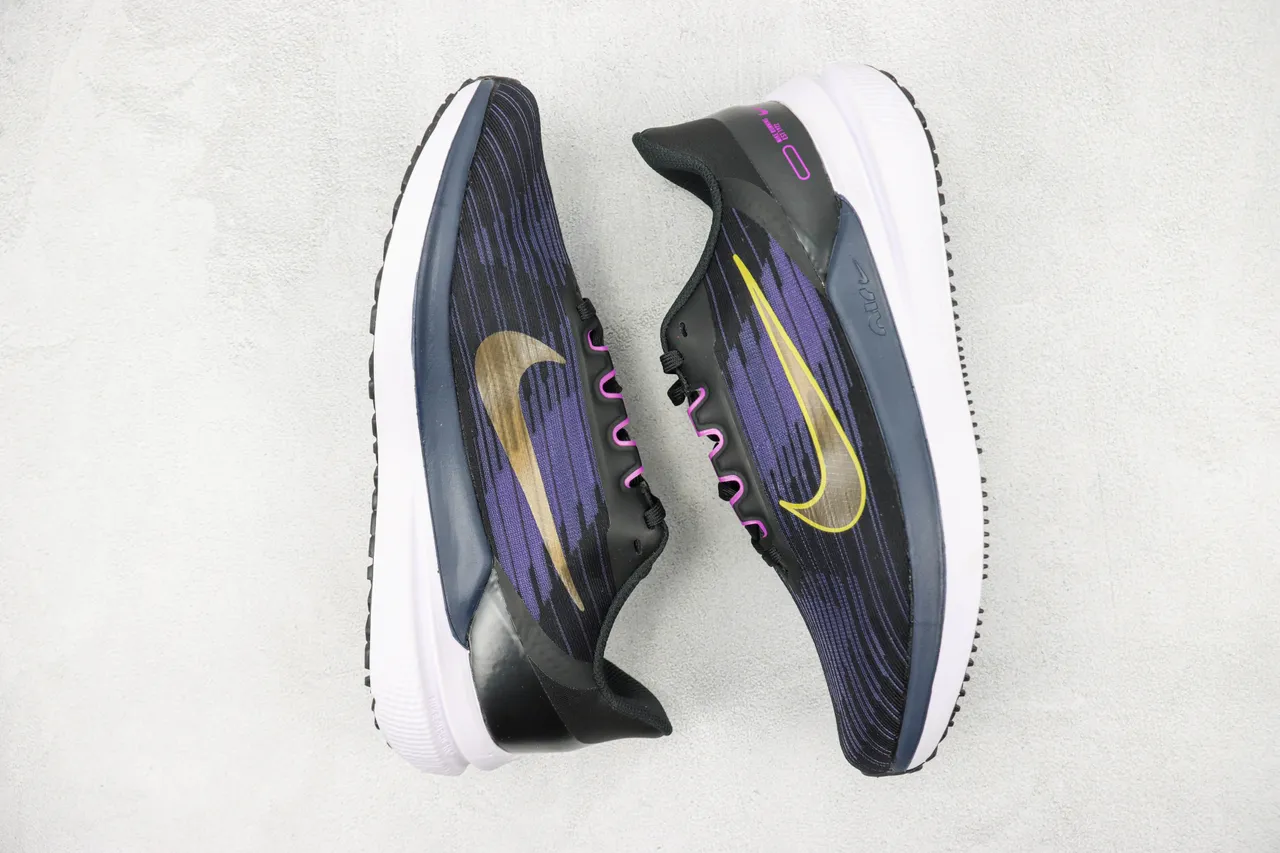 Nike Black Purple Engineered Mesh Upper Gradient Weave Running Shoes 2