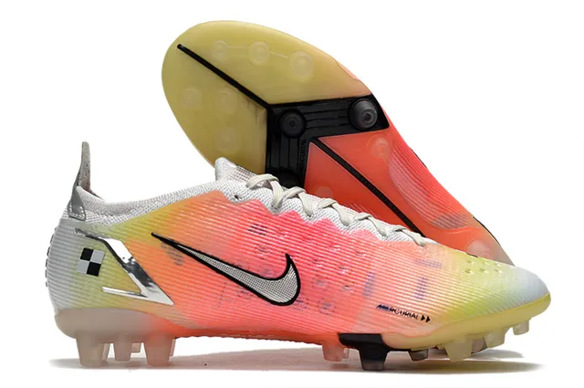 Nike Sapatos de futebol Azul Laranja Baixo Corte Upper de Malha Overlay de Cage Sintético Piso Firme 7