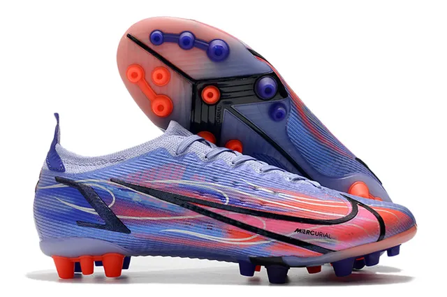 Nike Sapatos de futebol Azul Laranja Baixo Corte Upper de Malha Overlay de Cage Sintético Piso Firme 13