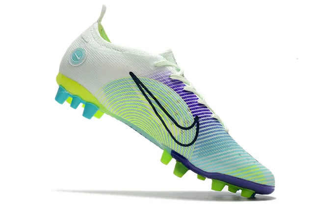 Nike Sapatos de futebol Azul Laranja Baixo Corte Upper de Malha Overlay de Cage Sintético Piso Firme 24