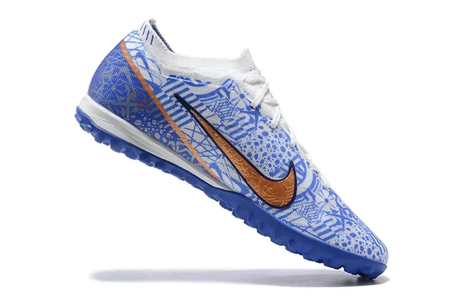 Nike Blue Orange Low-Cut Textured Synthetic Upper Turf Soccer Shoes 3