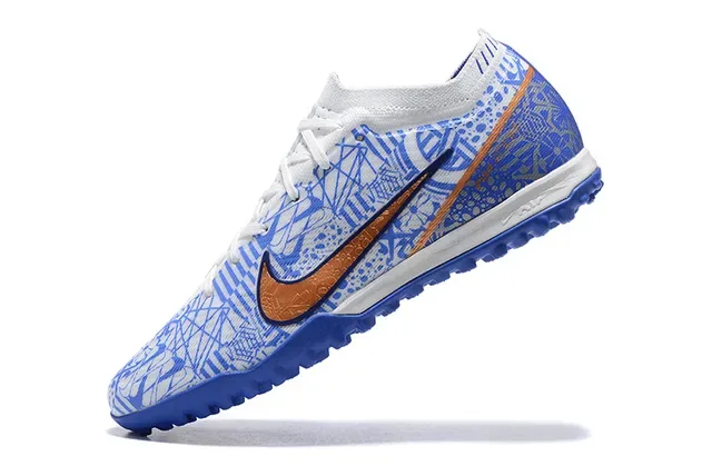 Nike Blue Orange Low-Cut Textured Synthetic Upper Turf Soccer Shoes 4