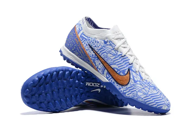 Nike Blue Orange Low-Cut Textured Synthetic Upper Turf Soccer Shoes 6