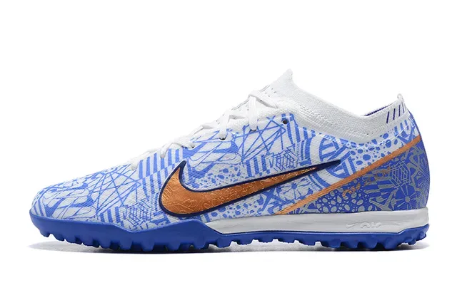 Nike Blue Orange Low-Cut Textured Synthetic Upper Turf Soccer Shoes 10