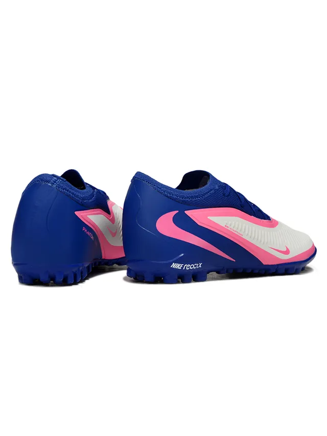 Nike नीला गुलाबी लो-कट निट कॉलर सिंथेटिक केज ओवरले टर्फ सोकर जूते 5