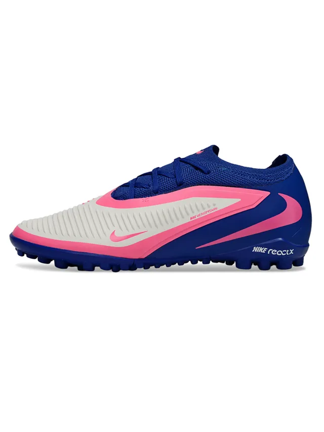 Nike नीला गुलाबी लो-कट निट कॉलर सिंथेटिक केज ओवरले टर्फ सोकर जूते 7