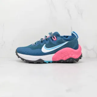 Nike नीला गुलाबी जाली ऊपरी नक्काशीदार बहुरंग मिडसोल रनिंग जूते