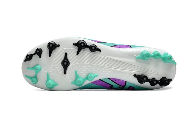 Nike Chaussures de football bleu violet col haut de bottine partie supérieure synthétique texturée crampons fermes 6