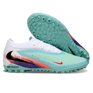 Nike Blue White Low-Cut Synthetic Upper Molded Turf Studs Artificial-Grass Soccer Shoes