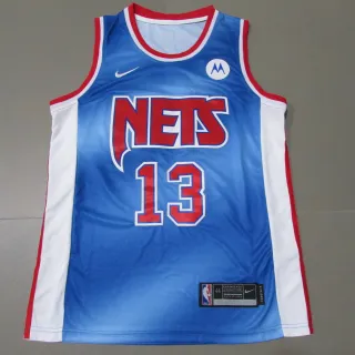 Nike Brooklyn Nets James Harden 渐变蓝红白侧面板球衣