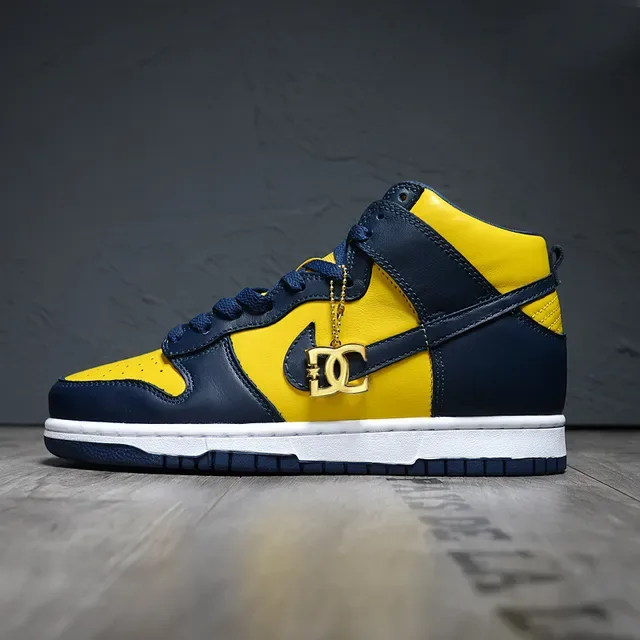 Nike Dunk High Yellow and Navy Lifestyle Sneakers 7