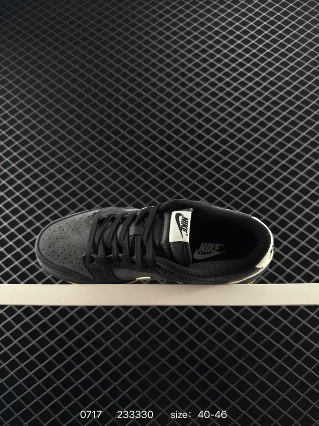 Nike Dunk Low Black Cream Gum Skateboard Shoes 5