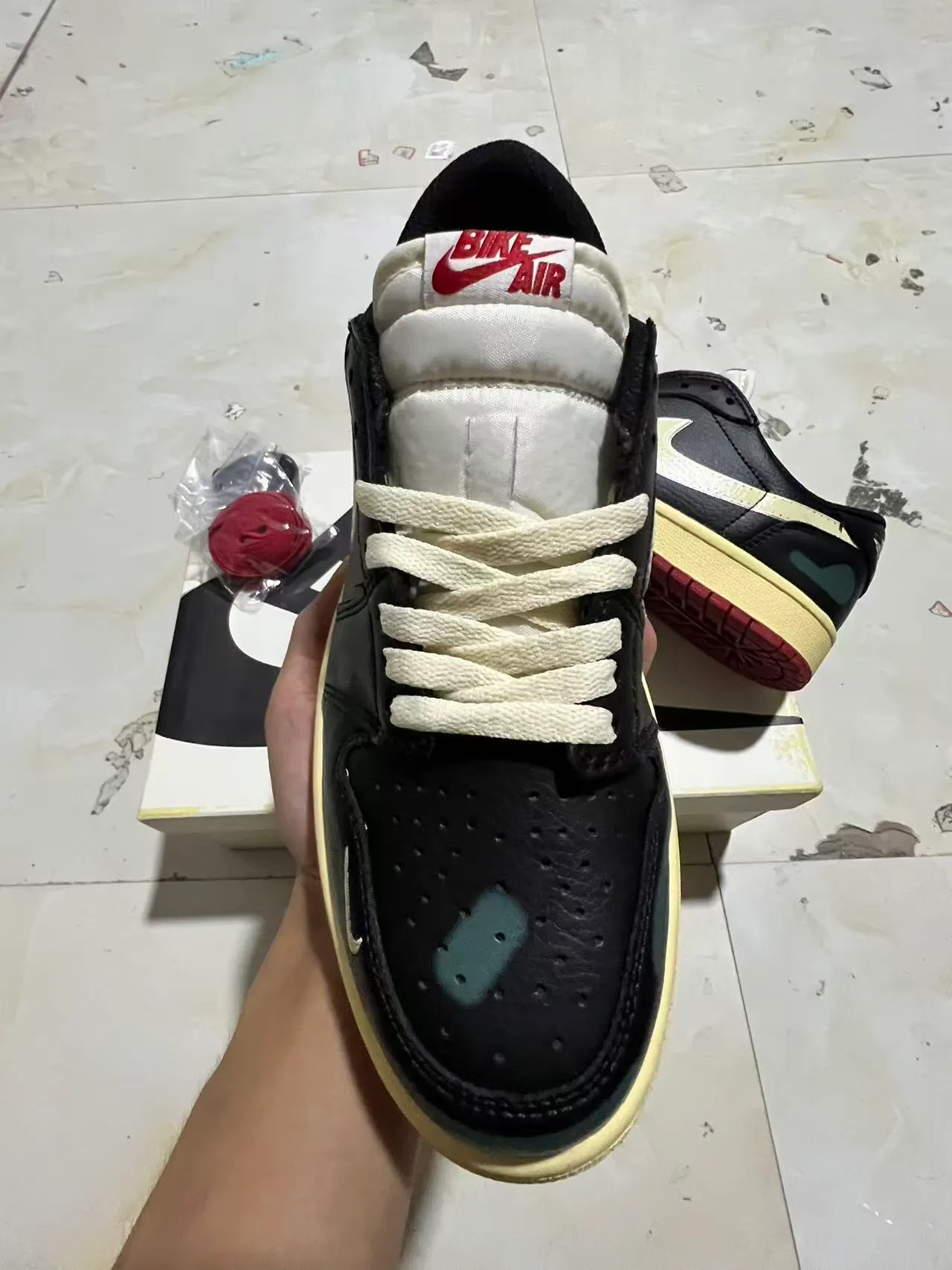 Nike Dunk Low Black Cream Red Lifestyle Sneakers 3