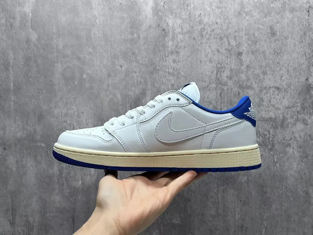 Nike Dunk Low White and Royal Blue Lifestyle Sneakers 6