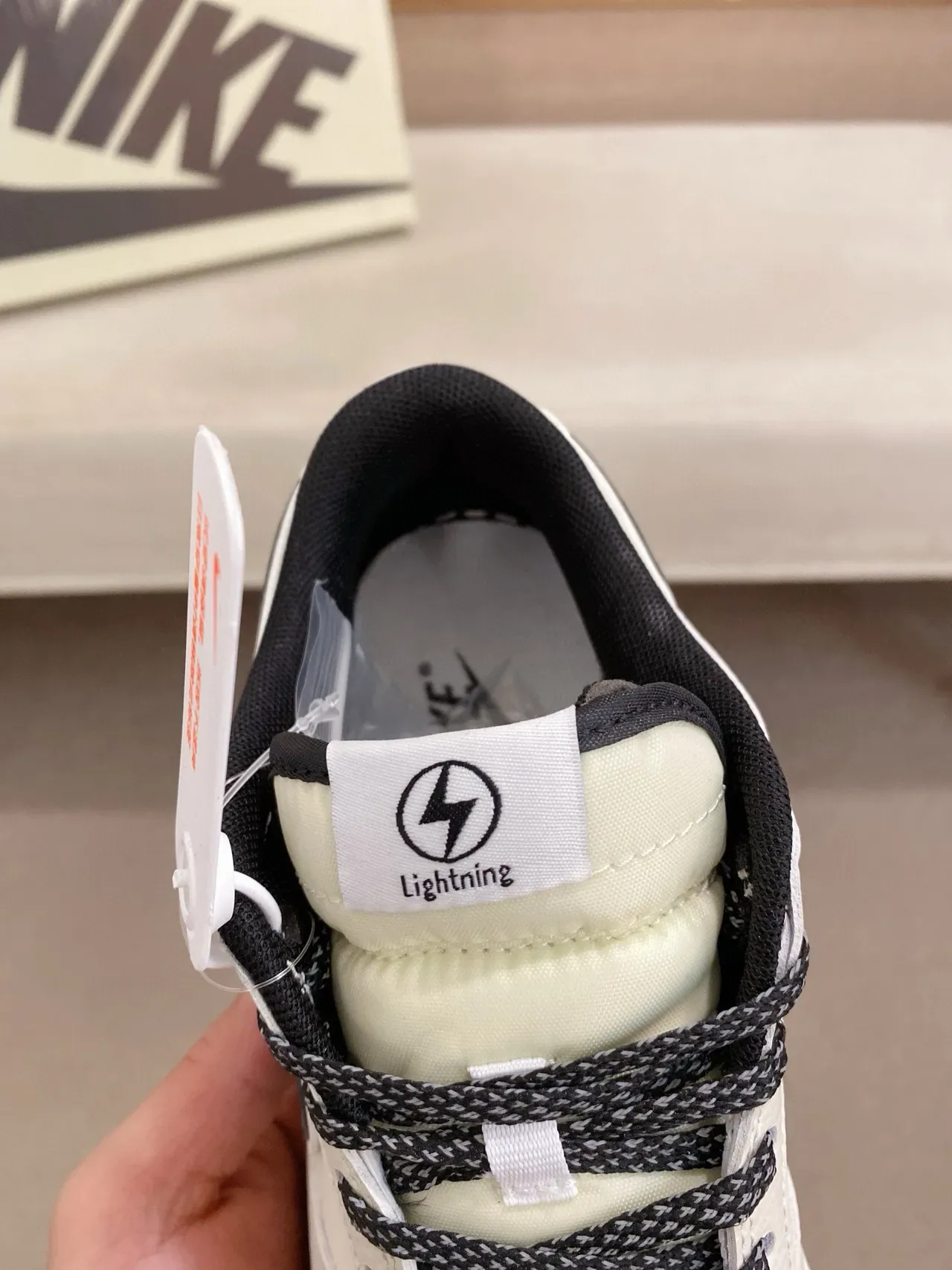 Nike Dunk Low White Black Lightning Collaboration Lifestyle Sneakers 6