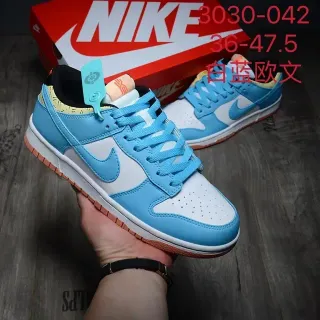 Nike Dunk Low أبيض أزرق برتقالي أحذية رياضية أنيقة