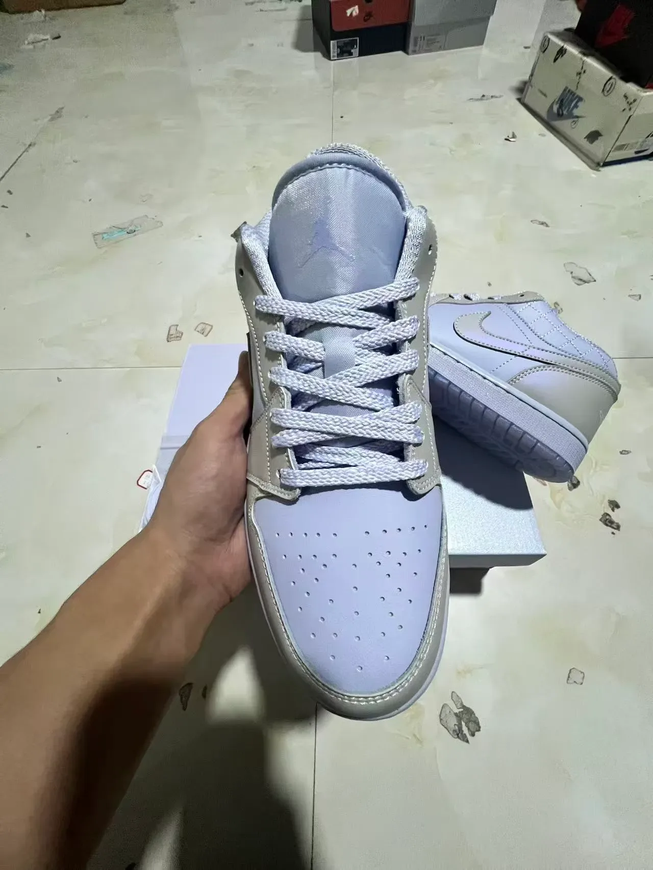 Nike Cinza Bege Sapatilhas Lifestyle Superior Quiltada Low Top 3