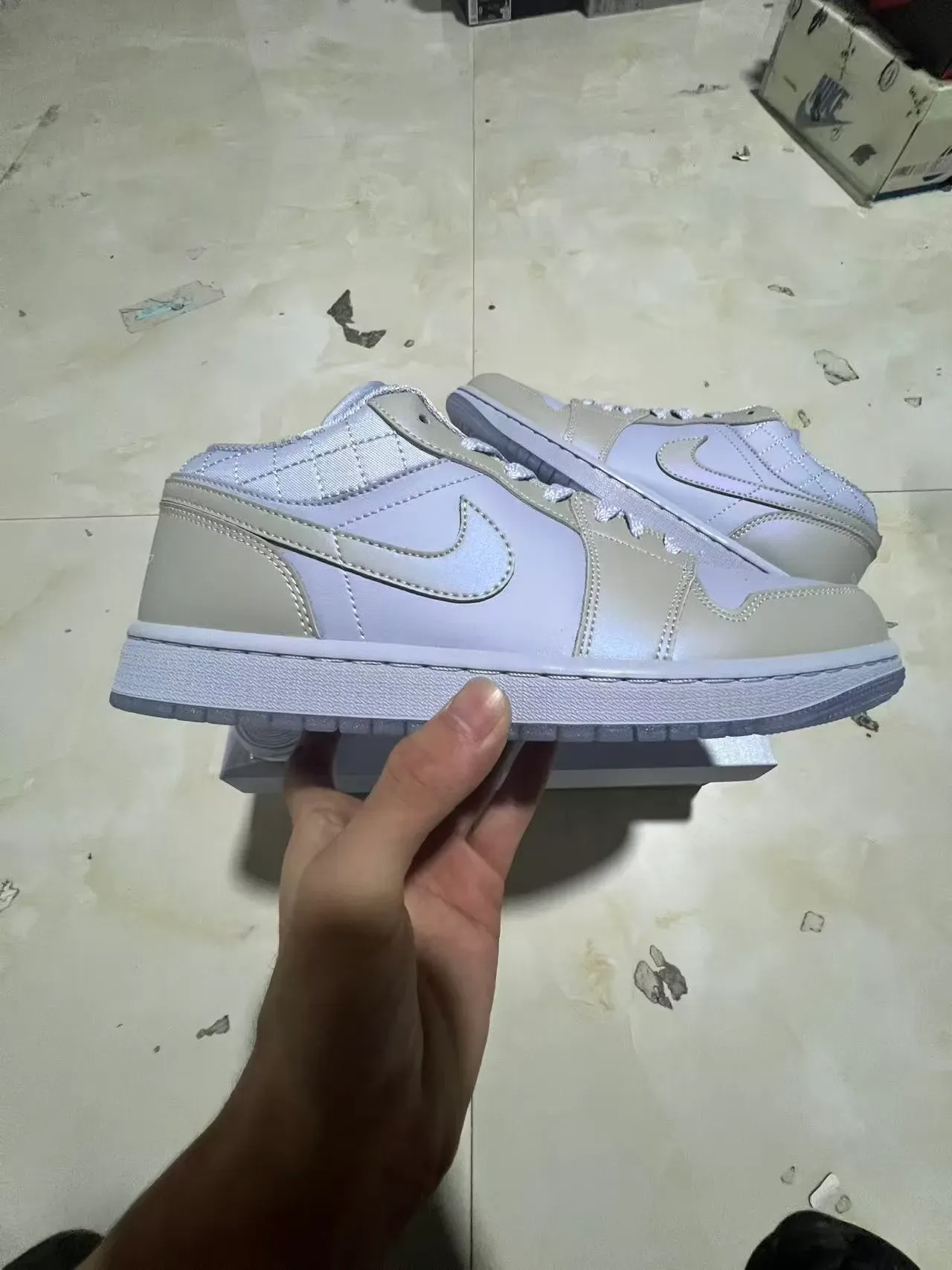 Nike Cinza Bege Sapatilhas Lifestyle Superior Quiltada Low Top 7