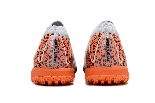 Nike Gray Orange Knit Upper Speckled Gradient Turf Soccer Shoes 4