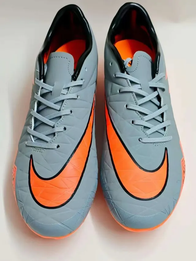Nike رمادي برتقالي منخفض القطعة طبقة علوية صناعية نمط تراكب هندسي أرض صلبة أحذية كرة القدم 9