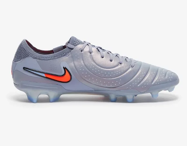 Nike 灰橙 凹纹合成鞋面 不对称系带 人工草地足球鞋 6