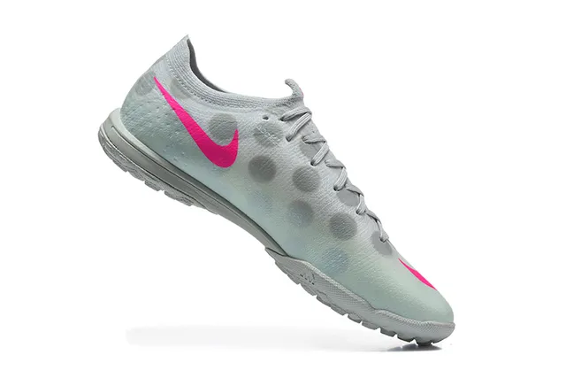 Nike Gray Pink Low-Cut Synthetic Upper Translucent Dotted Texture Turf Soccer Shoes 3