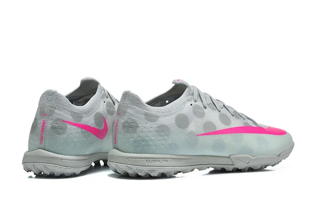 Nike Gray Pink Low-Cut Synthetic Upper Translucent Dotted Texture Turf Soccer Shoes 5