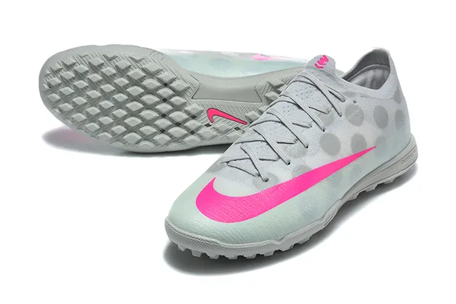 Nike Gray Pink Low-Cut Synthetic Upper Translucent Dotted Texture Turf Soccer Shoes 6