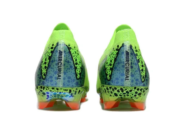 Nike Verde Preto Lima Neón Superior com motas Cadarços assimétricos para terreno firme Sapatos de futebol 4