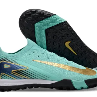 Nike Vert Doré Haut Tricot Swoosh Chaussures de Football Turf