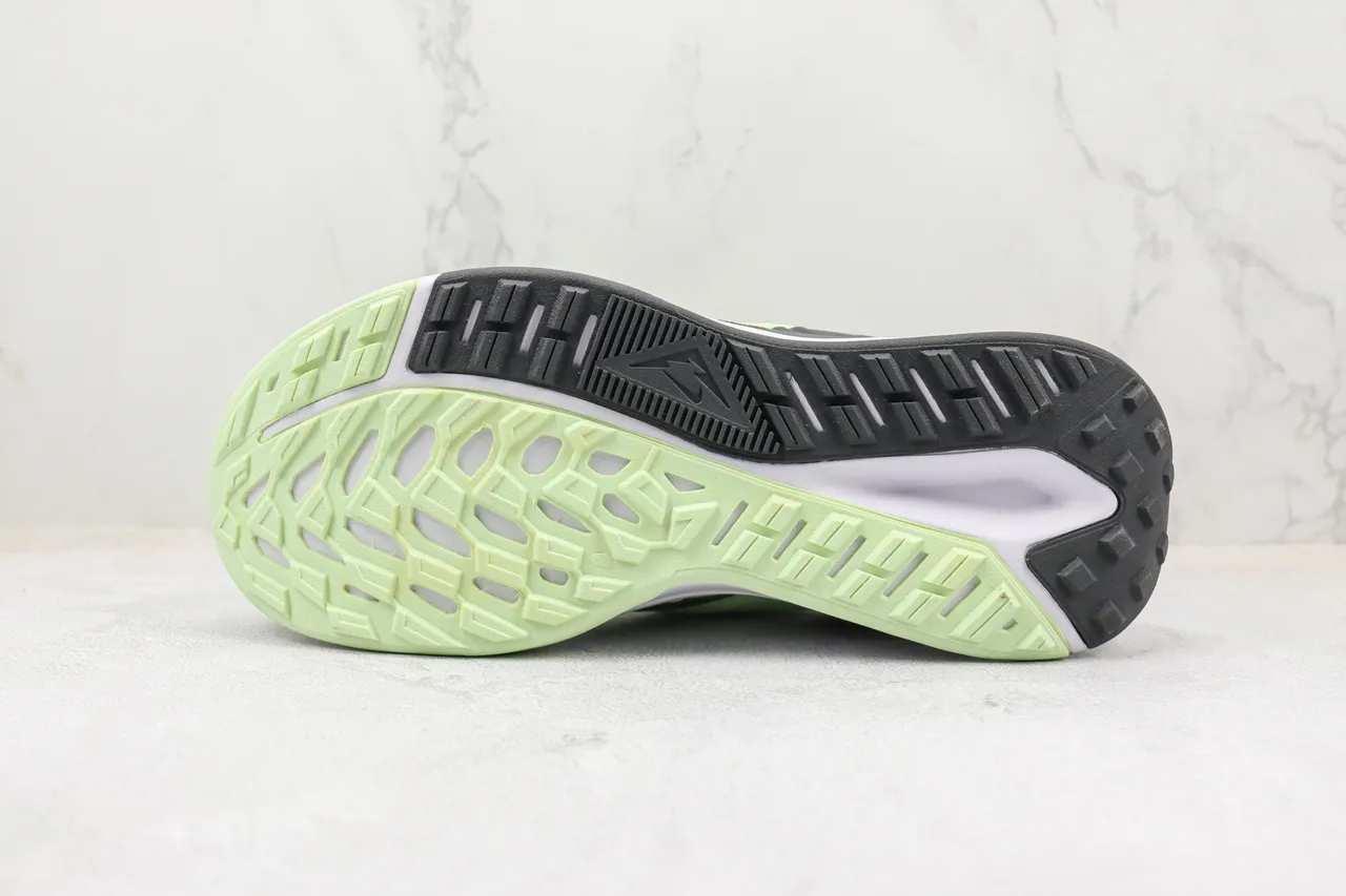 Nike Verde Cinza Malha Superior Camadas de Superposição Sintética Tênis de Corrida 8