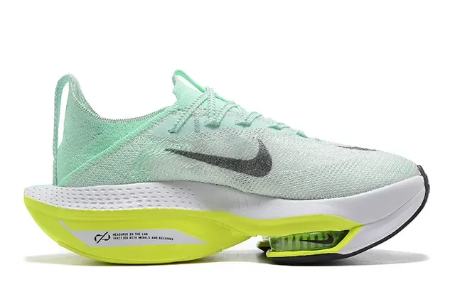 Nike Green Yellow Engineered Atomknit Upper Full-Length ZoomX Midsole Running Shoes 5