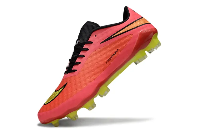 Nike Hypervenom وردي أصفر منخفض القطع شكل منسوج أعلى اصطناعي أرض صلبة حذاء كرة القدم 3