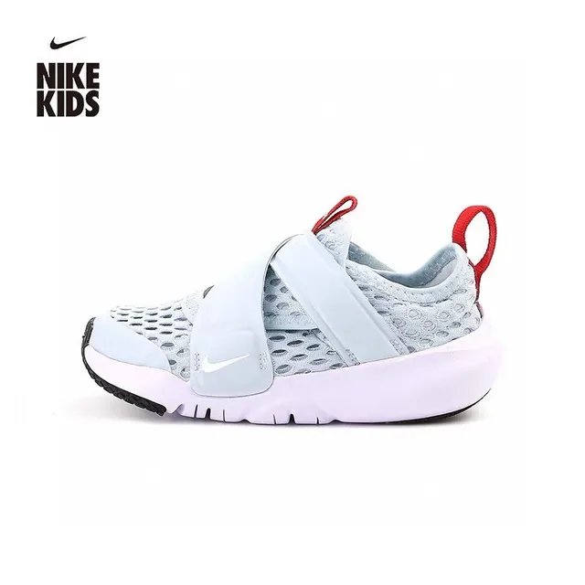 Nike Kids Black and White Mesh Strap Lifestyle Sneakers 4