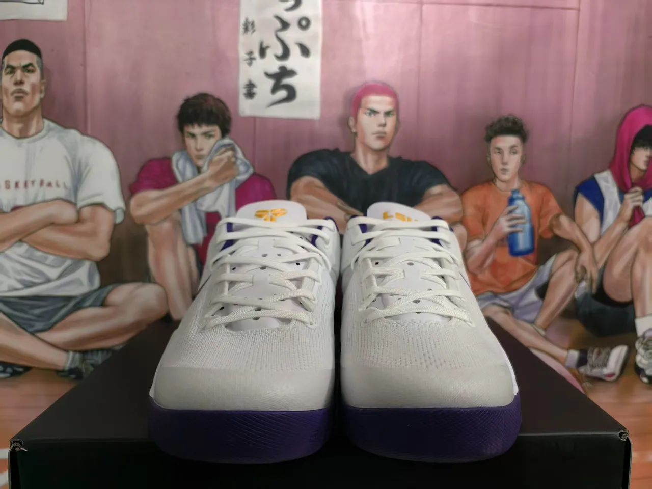 Nike Kobe IV Protro সাদা বেগুনি হলুদ বাস্কেটবল জুতা 2