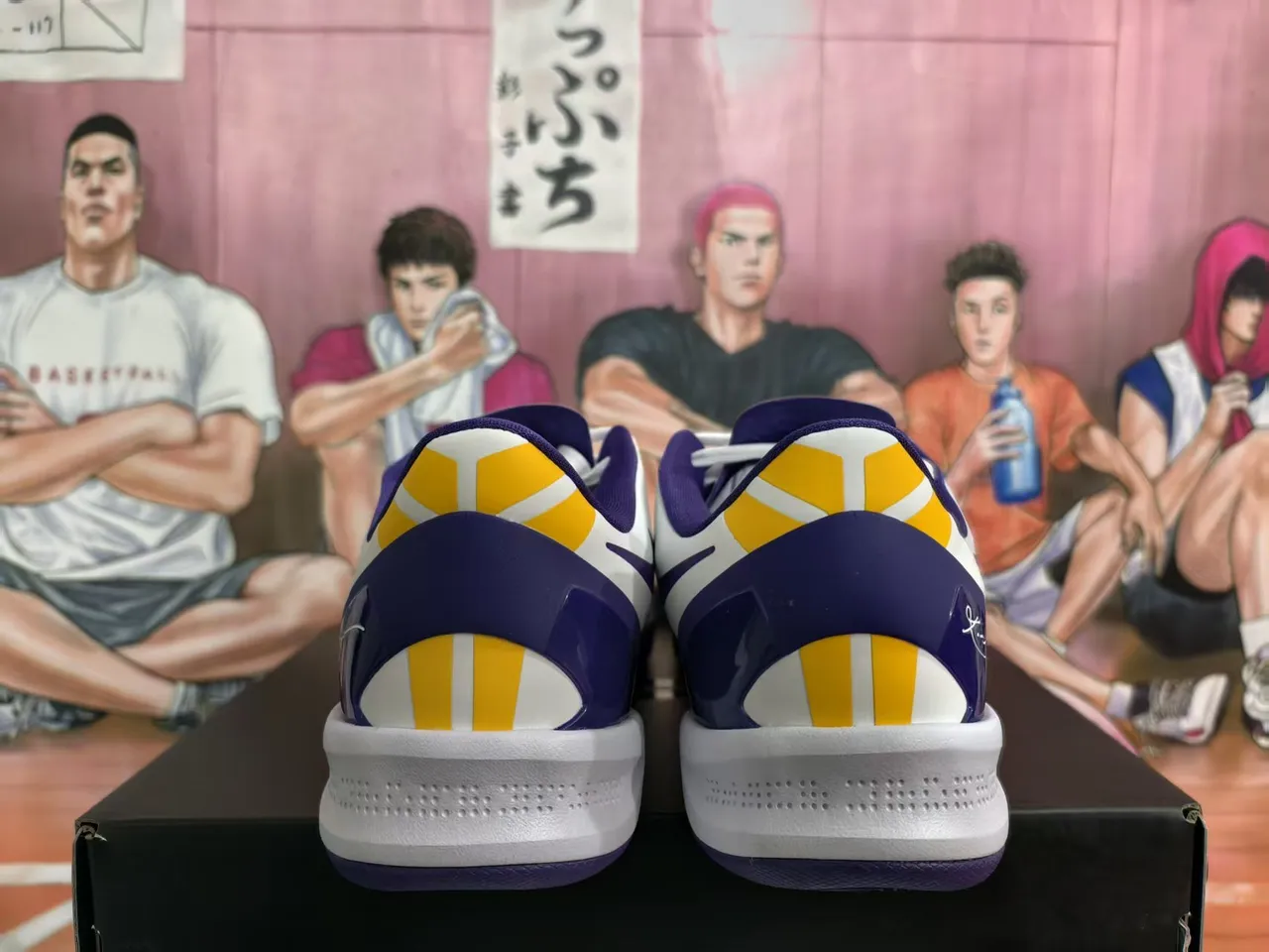 Nike Kobe IV Protro সাদা বেগুনি হলুদ বাস্কেটবল জুতা 4
