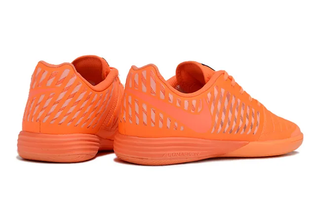 Nike Lunar Gato नारंगी काला सिलवाया हुआ उंगलियों का ढक्कन तिरछा सिंथेटिक पिंजरा ओवरले अंदरूनी फुटबॉल जूते 4