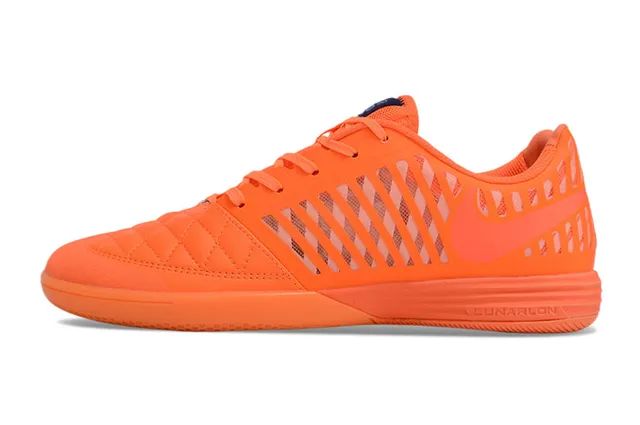Nike Lunar Gato नारंगी काला सिलवाया हुआ उंगलियों का ढक्कन तिरछा सिंथेटिक पिंजरा ओवरले अंदरूनी फुटबॉल जूते 6