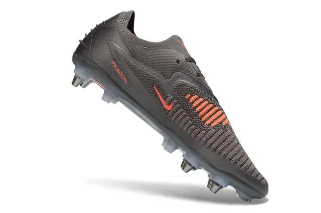 Nike Mercurial رمادي أحمر Knit Upper سولة شفافة Firm-Ground أحذية كرة القدم 2