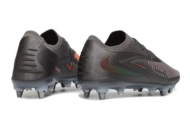 Nike Mercurial رمادي أحمر Knit Upper سولة شفافة Firm-Ground أحذية كرة القدم 5