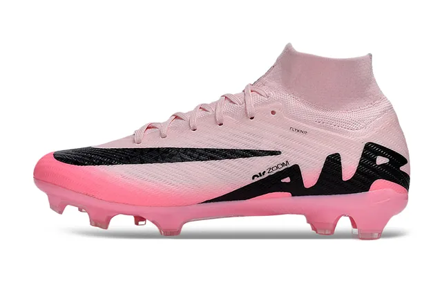 Nike Mercurial Superfly Zapatos de fútbol rosa y negro para terreno firme 6