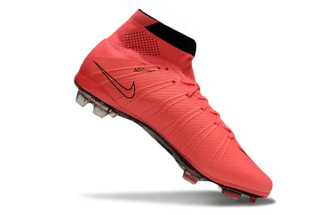 Nike Mercurial Superfly Rouge Noir Haut-Coupé Bottine en Maille Texturée Poignée Avant-Pied Sol Ferme Chaussures de Football 3