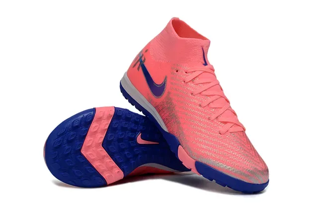 Nike Mercurial Superfly Turf Chuteiras de futebol Coral Pink Blue Turf 2