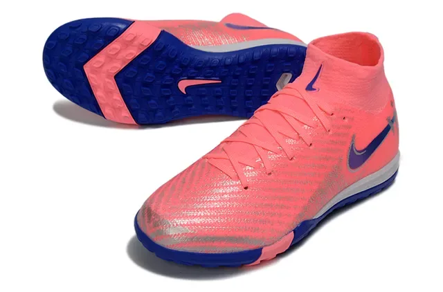 Nike Mercurial Superfly Turf Chuteiras de futebol Coral Pink Blue Turf 3