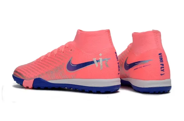 Nike Mercurial Superfly Turf Chuteiras de futebol Coral Pink Blue Turf 4