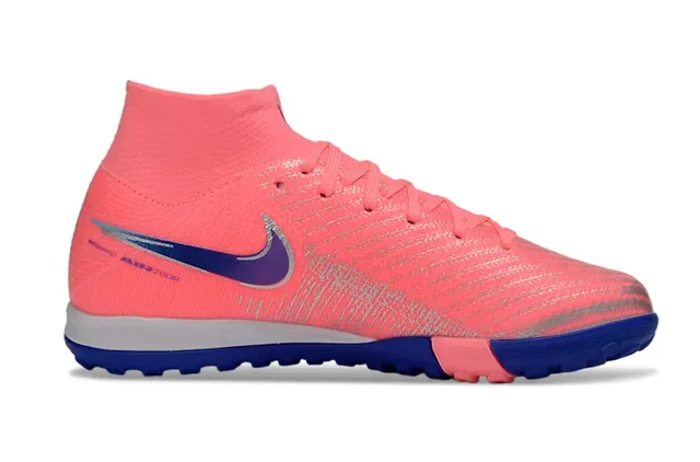 Nike Mercurial Superfly Turf Chuteiras de futebol Coral Pink Blue Turf 5